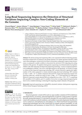 Long-Read Sequencing Improves the Detection of Structural Variations Impacting Complex Non-Coding Elements of the Genome