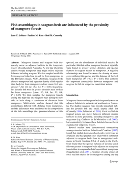 Fish Assemblages in Seagrass Beds Are Influenced by the Proximity Of