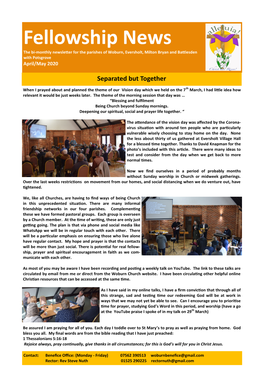 Fellowship News the Bi-Monthly Newsletter for the Parishes of Woburn, Eversholt, Milton Bryan and Battlesden with Potsgrove April/May 2020