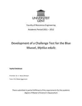 Development of a Challenge Test for the Blue Mussel, Mytilus Edulis