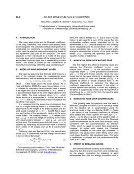 Air-Sea Momentum Flux at High Winds