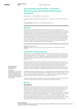 Interoception and Emotion: a Potential Mechanism for Intervention with Manual Treatment