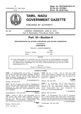 Tamil Nadu Government Gazette