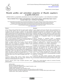 Chemical Quality Indicators of Physalis Angulata