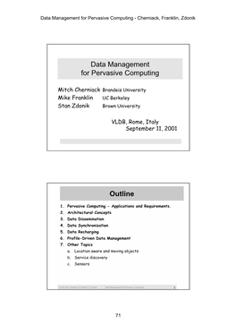 Data Management for Pervasive Computing - Cherniack, Franklin, Zdonik