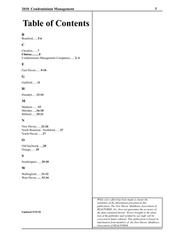 Table of Contents