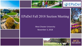 Epadel Fall 2018 Section Meeting