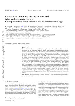 Convective Boundary Mixing in Low-And Intermediate-Mass Stars I. Core Properties from Pressure-Mode Asteroseismology