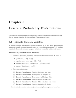 Chapter 6 Discrete Probability Distributions