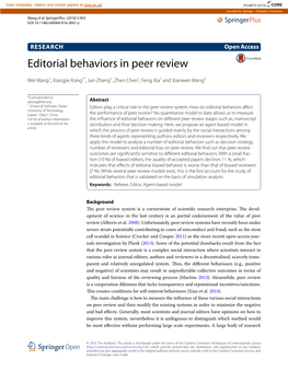 Editorial Behaviors in Peer Review