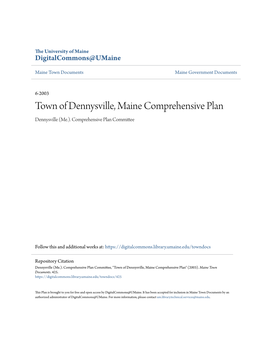 Town of Dennysville, Maine Comprehensive Plan Dennysville (Me.)