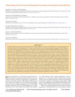 Chronology of Linear Enamel Hypoplasia Formation in the Krapina Neanderthals