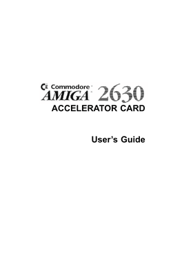 ACCELERATOR CARD User's Guide