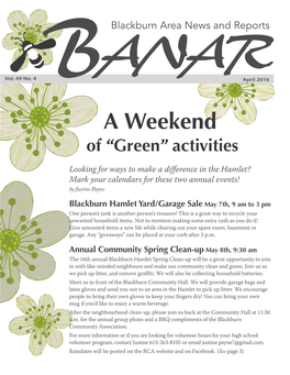 April 2016 a Weekend of “Green ” Activities