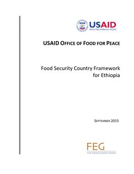 Food Security Country Framework for Ethiopia