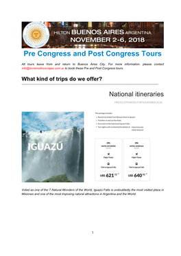 Pre Congress and Post Congress Tours