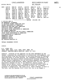 Unclassified Released in Part B3, Nsa50 Unclassified