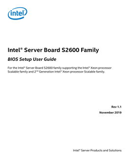 Intel® Server Board S2600 Family BIOS Setup User Guide