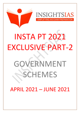 Insta Pt 2021 Exclusive Part-2 (Government Schemes)