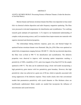 Barium Titanate and Barium Strontium Titanate Thin Films Were Deposited on Base Metal Foils Via Chemical Solution Deposition and Radio Frequency Magnetron Sputtering