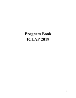 Program Book ICLAP 2019