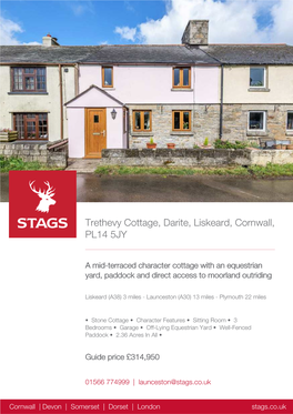 Trethevy Cottage, Darite, Liskeard, Cornwall, PL14 5JY