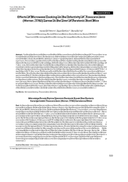 Effects of Microwave Cooking on the Infectivity of Toxocara Canis