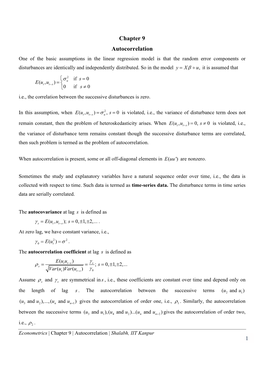 Chapter 9 Autocorrelation