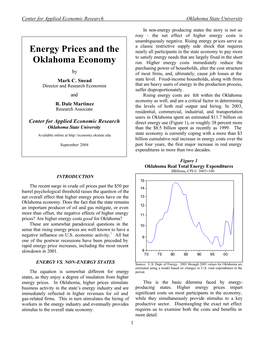 Energy Prices and Oklahoma Economy