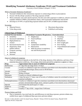 UIHC Neonatal Abstinence Syndrome