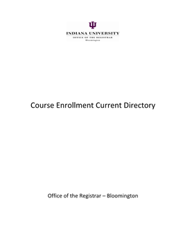 Course Enrollment Current Directory Handout