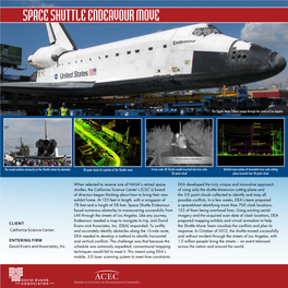 Space Shuttle Endeavor Move Award Board