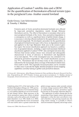 Application of Landsat-7 Satellite Data and a DEM for the Quantification Of