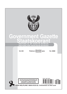 Government Gazette Staatskoerant REPUBLIC of SOUTH AFRICA REPUBLIEK VAN SUID AFRIKA