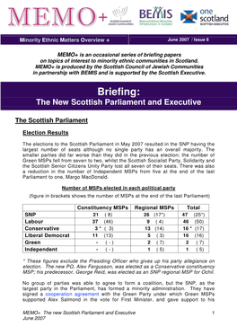 07Vi05 MEMO+ New Parliament