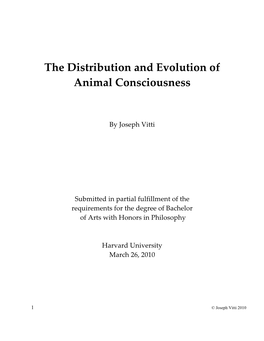 Animal Consciousness