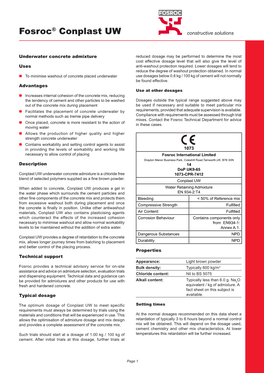 Fosroc® Conplast UW