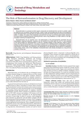 The Role of Biotransformation in Drug Discovery and Development