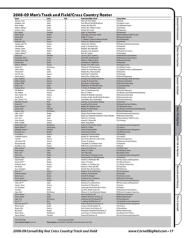 2008-09 Men's Track and Field/Cross Country Roster