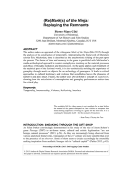 Digra Conference Publication Format