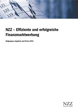 NZZ – Effiziente Und Erfolgreiche Finanzmarktwerbung