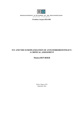 9/11 and the Europeanisation of Anti-Terrorism Policy: a Critical Assessment