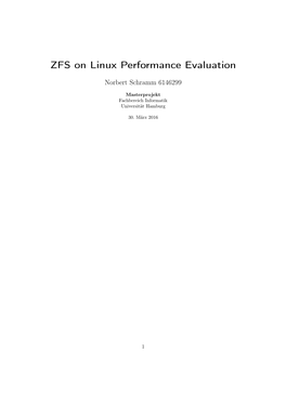 ZFS on Linux Performance Evaluation