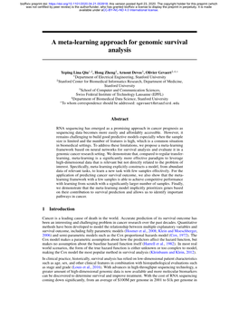 A Meta-Learning Approach for Genomic Survival Analysis