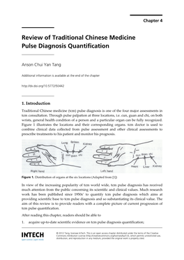 Review of Traditional Chinese Medicine Pulse Diagnosis Quantification