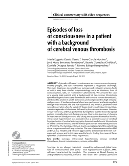 Episodes of Loss of Consciousness in a Patient with a Background Of