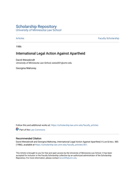 International Legal Action Against Apartheid