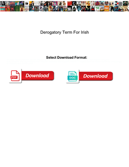 Derogatory Term for Irish