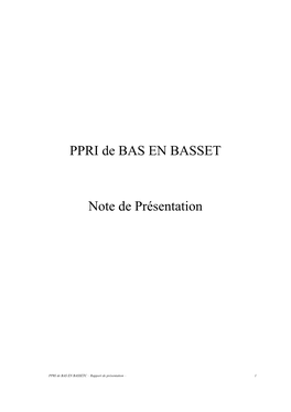 Rapport Presentation BAS EN BASSET