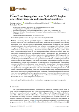 Flame Front Propagation in an Optical GDI Engine Under Stoichiometric and Lean Burn Conditions